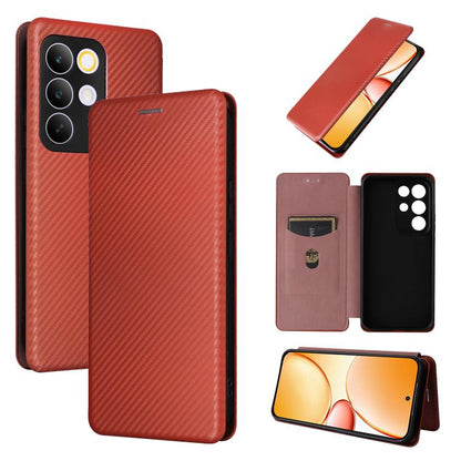 เคสโทรศัพท์หนังพลิกพื้นผิวคาร์บอนไฟเบอร์, For Realme Note 80 4G, For Realme 16 5G, For Realme 16 Pro+ 5G, For Realme 15x 5G India / C85 5G, For Realme C85 Pro 4G, For Realme 15T 5G, For Realme 15 5G / Realme 15 Pro 5G, For Realme GT 7 Global           ...