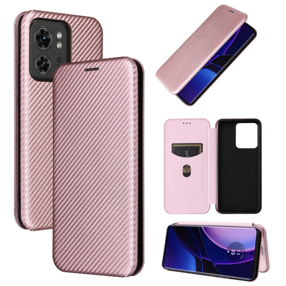 เคสโทรศัพท์หนังพลิกพื้นผิวคาร์บอนไฟเบอร์, For Motorola Edge 40