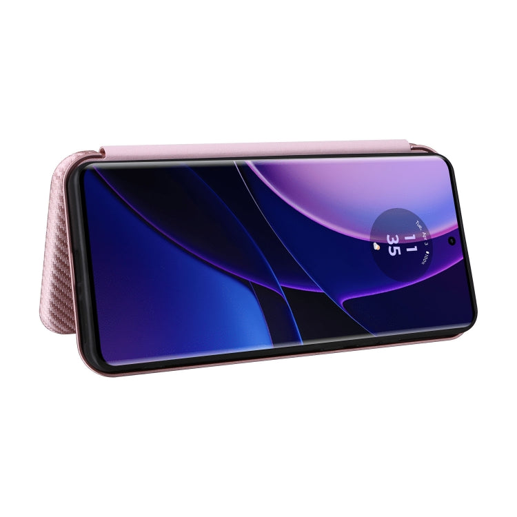 เคสโทรศัพท์หนังพลิกพื้นผิวคาร์บอนไฟเบอร์, For Motorola Edge 40
