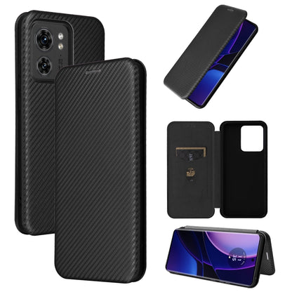 เคสโทรศัพท์หนังพลิกพื้นผิวคาร์บอนไฟเบอร์, For Motorola Edge 40