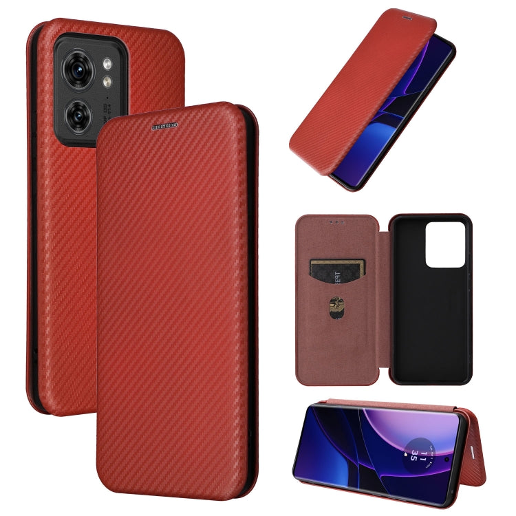เคสโทรศัพท์หนังพลิกพื้นผิวคาร์บอนไฟเบอร์, For Motorola Edge 40