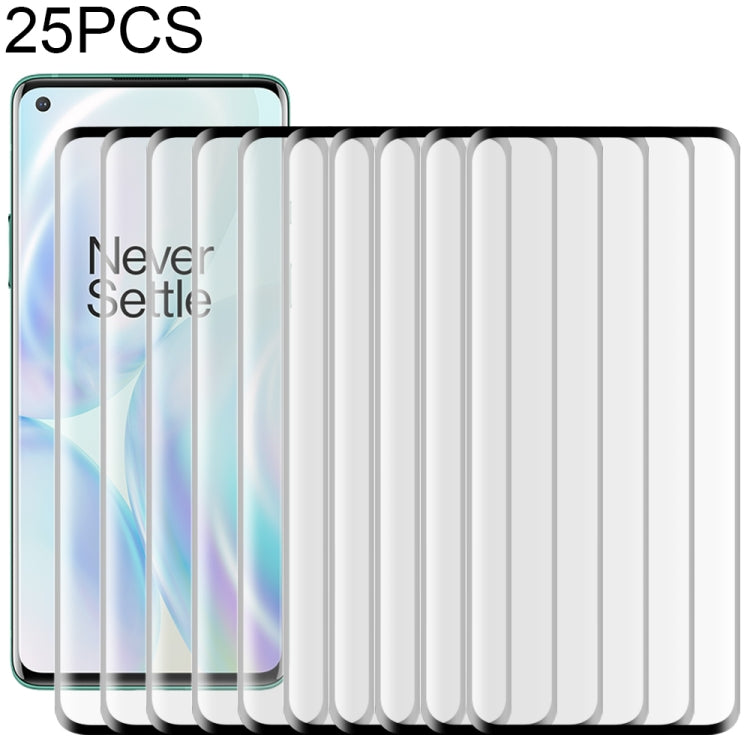 25 PCS 3D Curved Edge ฟิล์มกระจกนิรภัยเต็มจอ, For OnePlus 8 / 8 5G UW Verizon, For OnePlus 8 Pro, For Vivo X50 Pro / X50 Pro+, For Vivo X50