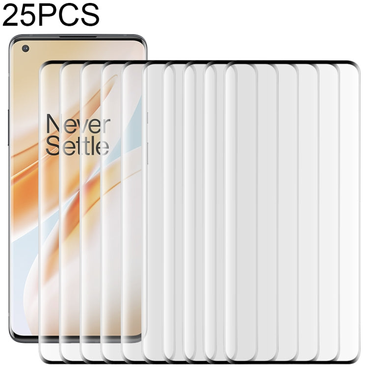 25 PCS 3D Curved Edge ฟิล์มกระจกนิรภัยเต็มจอ, For OnePlus 8 / 8 5G UW Verizon, For OnePlus 8 Pro, For Vivo X50 Pro / X50 Pro+, For Vivo X50