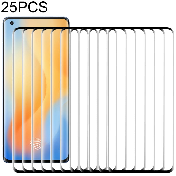 25 PCS 3D Curved Edge ฟิล์มกระจกนิรภัยเต็มจอ, For OnePlus 8 / 8 5G UW Verizon, For OnePlus 8 Pro, For Vivo X50 Pro / X50 Pro+, For Vivo X50