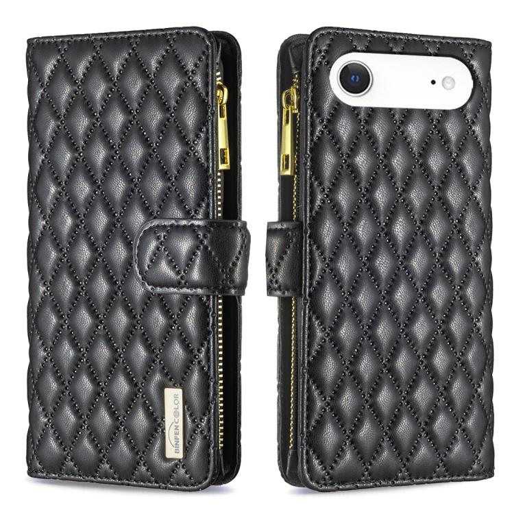 Diamond Lattice Zipper Wallet Leather Flip Phone Case, For iPhone 17 Pro Max, For iPhone 17 Pro, For iPhone 17, For iPhone Air, For iPhone 16 Pro Max, For iPhone 16 Pro, For iPhone 16 Plus, For iPhone 16