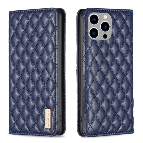 เคสโทรศัพท์หนังพลิกแม่เหล็ก Diamond Lattice, For iPhone 15 Pro Max, For iPhone 15 Pro, For iPhone 15 Plus, For iPhone 15