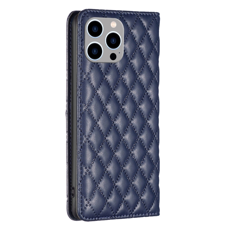 เคสโทรศัพท์หนังพลิกแม่เหล็ก Diamond Lattice, For iPhone 15 Pro Max, For iPhone 15 Pro, For iPhone 15 Plus, For iPhone 15