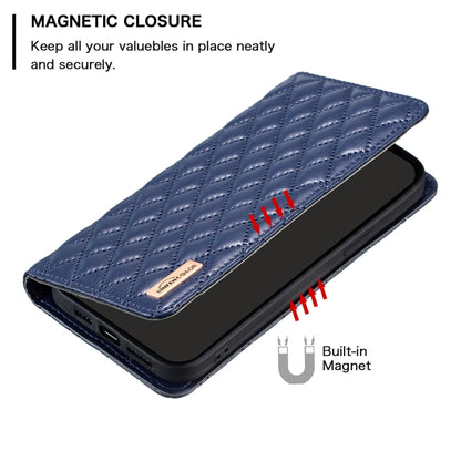 เคสโทรศัพท์หนังพลิกแม่เหล็ก Diamond Lattice, For iPhone 15 Pro Max, For iPhone 15 Pro, For iPhone 15 Plus, For iPhone 15