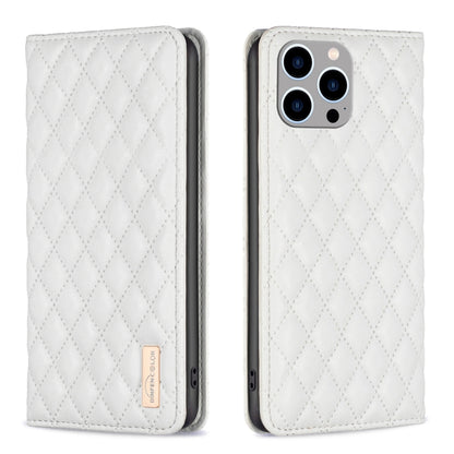 เคสโทรศัพท์หนังพลิกแม่เหล็ก Diamond Lattice, For iPhone 15 Pro Max, For iPhone 15 Pro, For iPhone 15 Plus, For iPhone 15