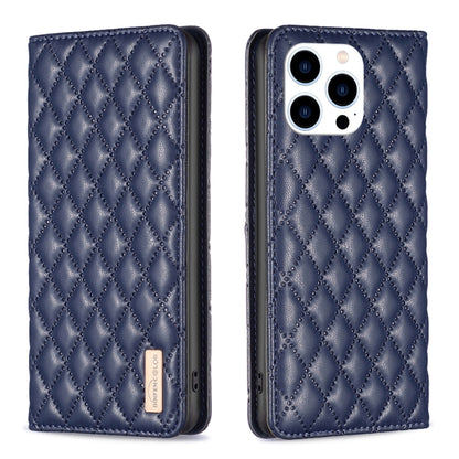 เคสโทรศัพท์หนังพลิกแม่เหล็ก Diamond Lattice, For iPhone 15 Pro Max, For iPhone 15 Pro, For iPhone 15 Plus, For iPhone 15