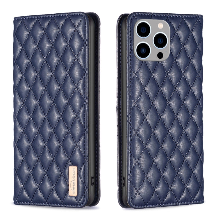 เคสโทรศัพท์หนังพลิกแม่เหล็ก Diamond Lattice, For iPhone 15 Pro Max, For iPhone 15 Pro, For iPhone 15 Plus, For iPhone 15