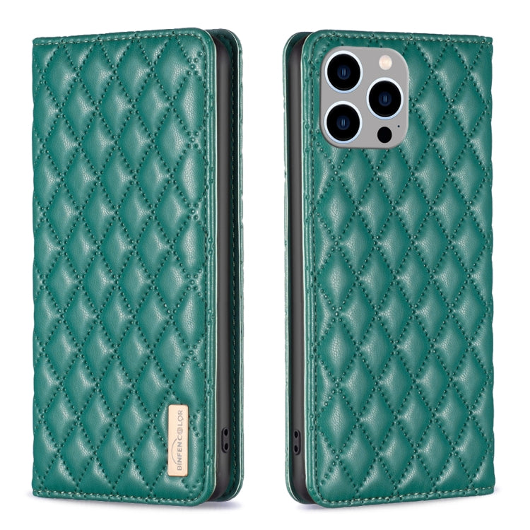 เคสโทรศัพท์หนังพลิกแม่เหล็ก Diamond Lattice, For iPhone 15 Pro Max, For iPhone 15 Pro, For iPhone 15 Plus, For iPhone 15