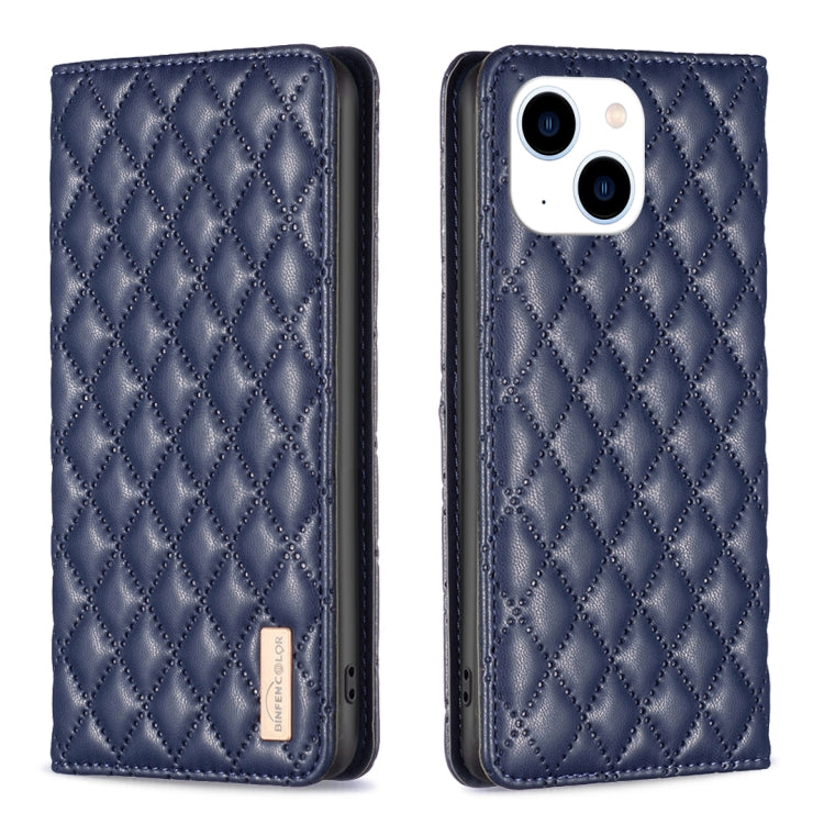 เคสโทรศัพท์หนังพลิกแม่เหล็ก Diamond Lattice, For iPhone 15 Pro Max, For iPhone 15 Pro, For iPhone 15 Plus, For iPhone 15