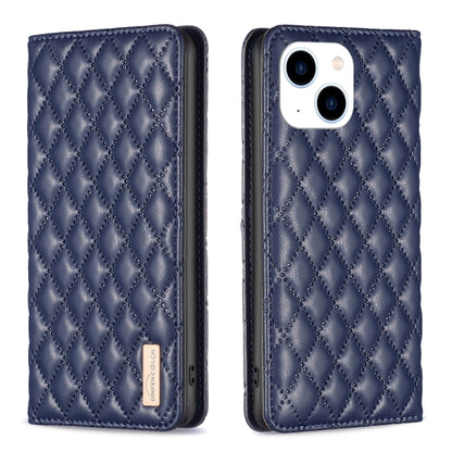เคสโทรศัพท์หนังพลิกแม่เหล็ก Diamond Lattice, For iPhone 15 Pro Max, For iPhone 15 Pro, For iPhone 15 Plus, For iPhone 15