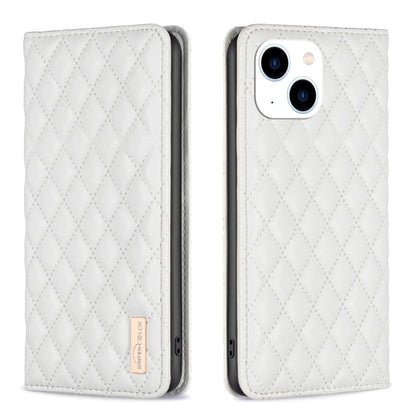 เคสโทรศัพท์หนังพลิกแม่เหล็ก Diamond Lattice, For iPhone 15 Pro Max, For iPhone 15 Pro, For iPhone 15 Plus, For iPhone 15