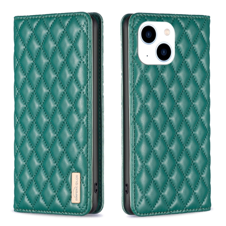 เคสโทรศัพท์หนังพลิกแม่เหล็ก Diamond Lattice, For iPhone 15 Pro Max, For iPhone 15 Pro, For iPhone 15 Plus, For iPhone 15