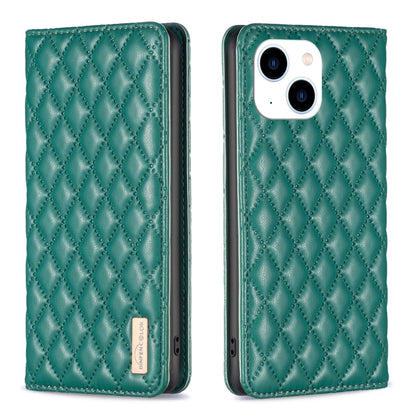 เคสโทรศัพท์หนังพลิกแม่เหล็ก Diamond Lattice, For iPhone 15 Pro Max, For iPhone 15 Pro, For iPhone 15 Plus, For iPhone 15