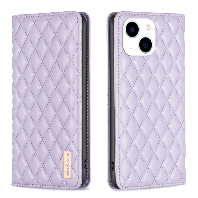 เคสโทรศัพท์หนังพลิกแม่เหล็ก Diamond Lattice, For iPhone 15 Pro Max, For iPhone 15 Pro, For iPhone 15 Plus, For iPhone 15