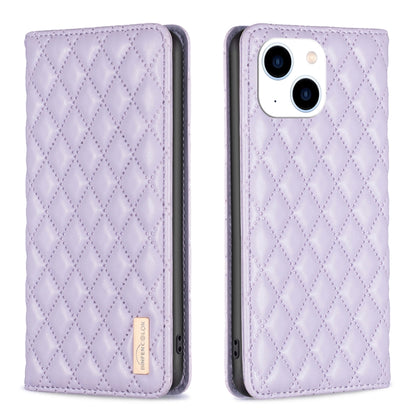 เคสโทรศัพท์หนังพลิกแม่เหล็ก Diamond Lattice, For iPhone 15 Pro Max, For iPhone 15 Pro, For iPhone 15 Plus, For iPhone 15