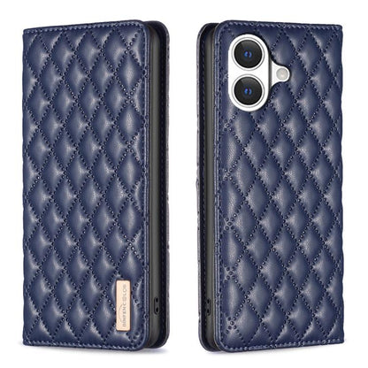เคสโทรศัพท์หนังพลิกแม่เหล็ก Diamond Lattice, For iPhone 17 Pro Max, For iPhone 17 Pro, For iPhone 17, For iPhone Air, For iPhone 16 Pro Max, For iPhone 16 Pro, For iPhone 16 Plus, For iPhone 16