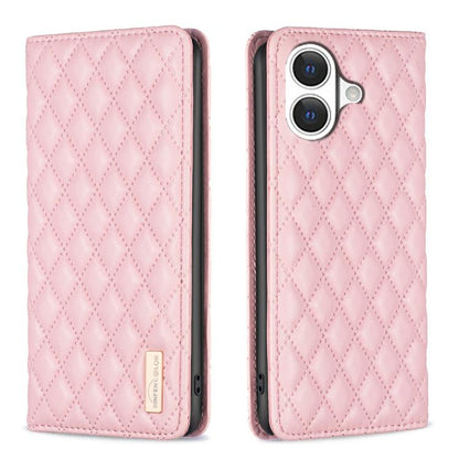 เคสโทรศัพท์หนังพลิกแม่เหล็ก Diamond Lattice, For iPhone 17 Pro Max, For iPhone 17 Pro, For iPhone 17, For iPhone Air, For iPhone 16 Pro Max, For iPhone 16 Pro, For iPhone 16 Plus, For iPhone 16