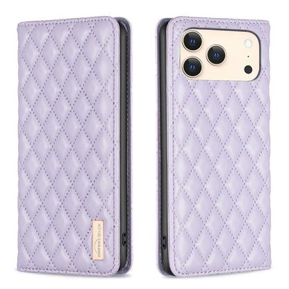 เคสโทรศัพท์หนังพลิกแม่เหล็ก Diamond Lattice, For iPhone 17 Pro Max, For iPhone 17 Pro, For iPhone 17, For iPhone Air, For iPhone 16 Pro Max, For iPhone 16 Pro, For iPhone 16 Plus, For iPhone 16