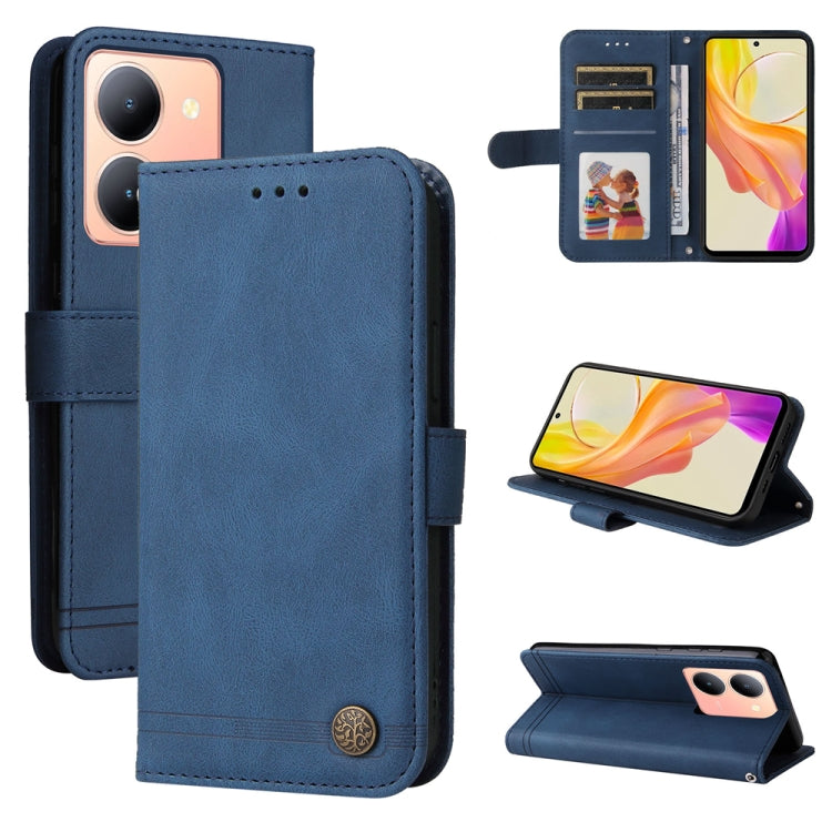 เคสโทรศัพท์หนังปุ่มโลหะ Skin Feel Life Tree, For vivo Y100 5G IDN / Y200e 5G Global, For vivo Y03 4G, For vivo Y200 / V29e Global, For vivo Y17s, For vivo Y36 4G / 5G Foreign, For vivo Y78 5G Foreign