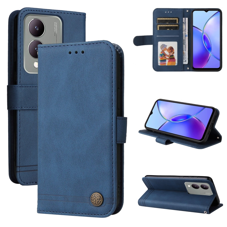 เคสโทรศัพท์หนังปุ่มโลหะ Skin Feel Life Tree, For vivo Y100 5G IDN / Y200e 5G Global, For vivo Y03 4G, For vivo Y200 / V29e Global, For vivo Y17s, For vivo Y36 4G / 5G Foreign, For vivo Y78 5G Foreign