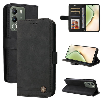 เคสโทรศัพท์หนังปุ่มโลหะ Skin Feel Life Tree, For vivo Y100 5G IDN / Y200e 5G Global, For vivo Y03 4G, For vivo Y200 / V29e Global, For vivo Y17s, For vivo Y36 4G / 5G Foreign, For vivo Y78 5G Foreign