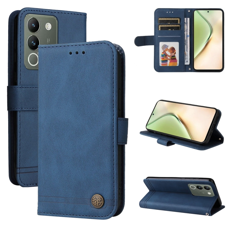 เคสโทรศัพท์หนังปุ่มโลหะ Skin Feel Life Tree, For vivo Y100 5G IDN / Y200e 5G Global, For vivo Y03 4G, For vivo Y200 / V29e Global, For vivo Y17s, For vivo Y36 4G / 5G Foreign, For vivo Y78 5G Foreign