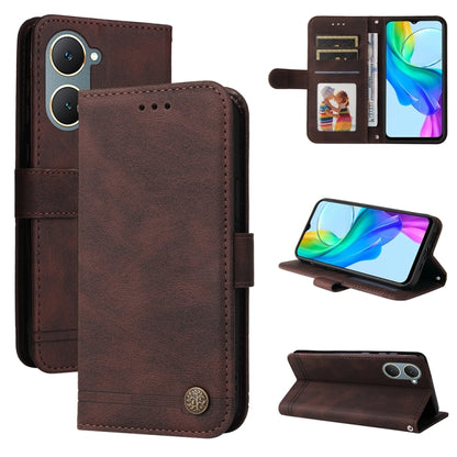 เคสโทรศัพท์หนังปุ่มโลหะ Skin Feel Life Tree, For vivo Y100 5G IDN / Y200e 5G Global, For vivo Y03 4G, For vivo Y200 / V29e Global, For vivo Y17s, For vivo Y36 4G / 5G Foreign, For vivo Y78 5G Foreign