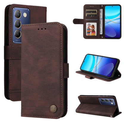 เคสโทรศัพท์หนังปุ่มโลหะ Skin Feel Life Tree, For vivo Y100 5G IDN / Y200e 5G Global, For vivo Y03 4G, For vivo Y200 / V29e Global, For vivo Y17s, For vivo Y36 4G / 5G Foreign, For vivo Y78 5G Foreign
