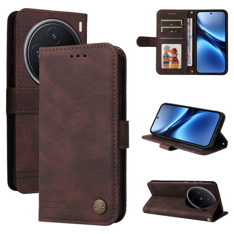 เคสโทรศัพท์หนังปุ่มโลหะ Skin Feel Life Tree, For vivo S20 Pro, For vivo Y19s, For vivo X200, For vivo X200 Pro mini, For vivo X200 Pro, For vivo V40 Lite 4G / 5G IDN, For vivo Y300 Pro, For vivo Y28 4G Global, For vivo Y38 5G / T3x 5G Global
