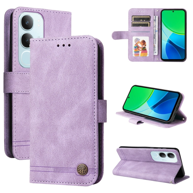 เคสโทรศัพท์หนังปุ่มโลหะ Skin Feel Life Tree, For vivo S20 Pro, For vivo Y19s, For vivo X200, For vivo X200 Pro mini, For vivo X200 Pro, For vivo V40 Lite 4G / 5G IDN, For vivo Y300 Pro, For vivo Y28 4G Global, For vivo Y38 5G / T3x 5G Global