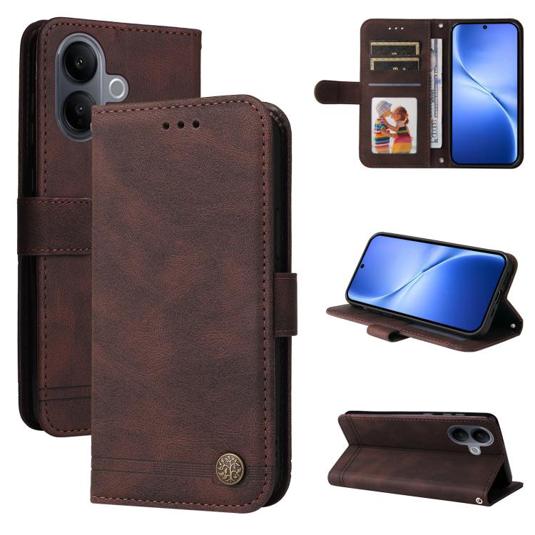 เคสโทรศัพท์หนังปุ่มโลหะ Skin Feel Life Tree, For vivo Y21 5G 2026 / vivo Y05 4G, For vivo V70 FE 5G, For vivo S50 5G / V70 5G, For vivo Y500 Pro 5G, For vivo X300 Pro, For vivo X300, For vivo V60 Lite 4G / 5G, For vivo Y31 5G 2025, For vivo Y400 5G