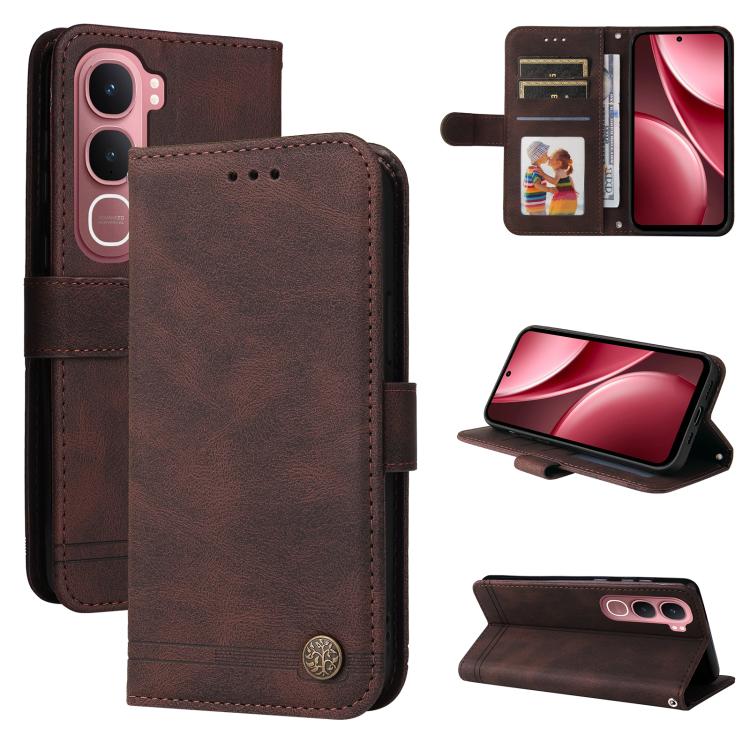เคสโทรศัพท์หนังปุ่มโลหะ Skin Feel Life Tree, For vivo Y21 5G 2026 / vivo Y05 4G, For vivo V70 FE 5G, For vivo S50 5G / V70 5G, For vivo Y500 Pro 5G, For vivo X300 Pro, For vivo X300, For vivo V60 Lite 4G / 5G, For vivo Y31 5G 2025, For vivo Y400 5G