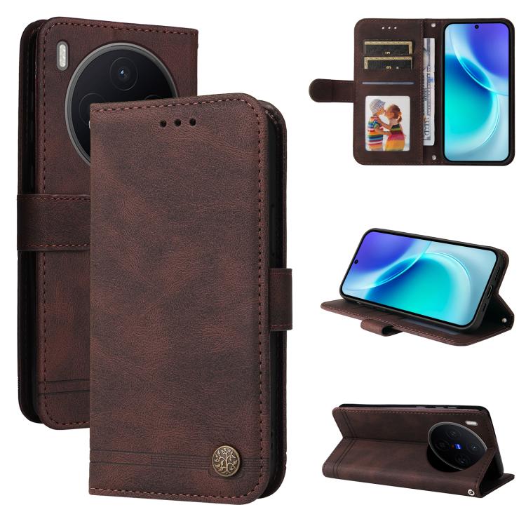 เคสโทรศัพท์หนังปุ่มโลหะ Skin Feel Life Tree, For vivo Y21 5G 2026 / vivo Y05 4G, For vivo V70 FE 5G, For vivo S50 5G / V70 5G, For vivo Y500 Pro 5G, For vivo X300 Pro, For vivo X300, For vivo V60 Lite 4G / 5G, For vivo Y31 5G 2025, For vivo Y400 5G