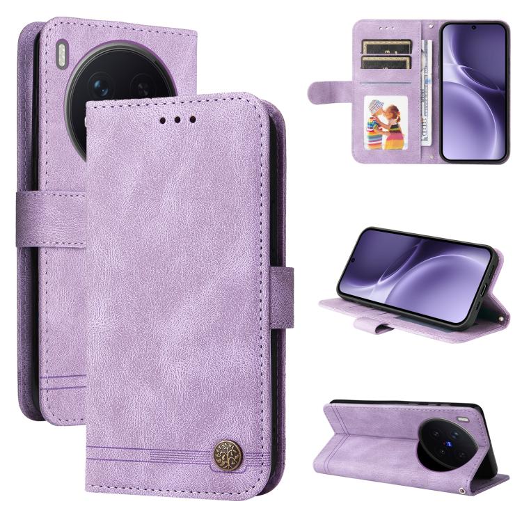 เคสโทรศัพท์หนังปุ่มโลหะ Skin Feel Life Tree, For vivo Y21 5G 2026 / vivo Y05 4G, For vivo V70 FE 5G, For vivo S50 5G / V70 5G, For vivo Y500 Pro 5G, For vivo X300 Pro, For vivo X300, For vivo V60 Lite 4G / 5G, For vivo Y31 5G 2025, For vivo Y400 5G