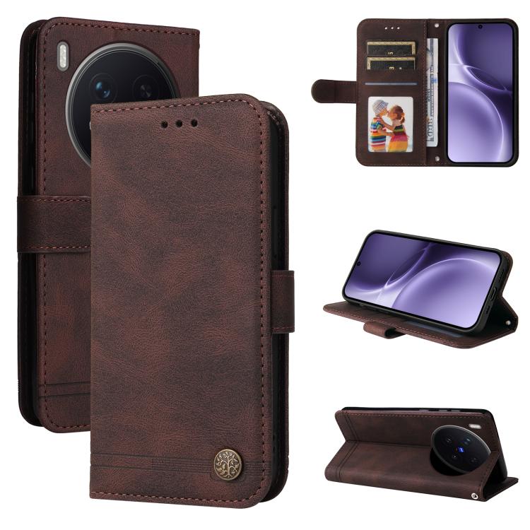 เคสโทรศัพท์หนังปุ่มโลหะ Skin Feel Life Tree, For vivo Y21 5G 2026 / vivo Y05 4G, For vivo V70 FE 5G, For vivo S50 5G / V70 5G, For vivo Y500 Pro 5G, For vivo X300 Pro, For vivo X300, For vivo V60 Lite 4G / 5G, For vivo Y31 5G 2025, For vivo Y400 5G