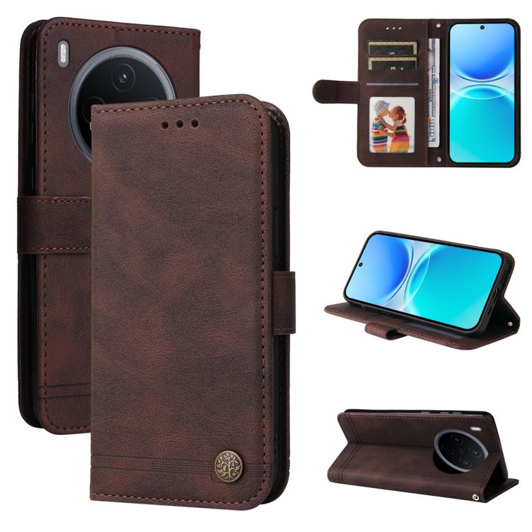 เคสโทรศัพท์หนังปุ่มโลหะ Skin Feel Life Tree, For vivo Y21 5G 2026 / vivo Y05 4G, For vivo V70 FE 5G, For vivo S50 5G / V70 5G, For vivo Y500 Pro 5G, For vivo X300 Pro, For vivo X300, For vivo V60 Lite 4G / 5G, For vivo Y31 5G 2025, For vivo Y400 5G