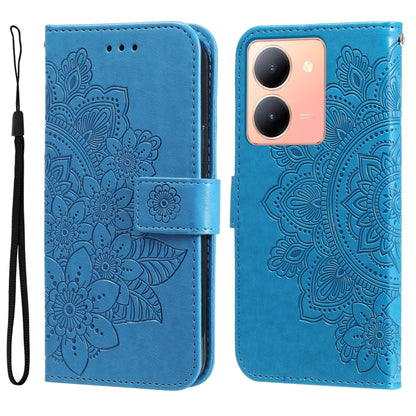 เคสโทรศัพท์หนังลายนูนดอกไม้ 7 กลีบ, For vivo Y100 IDN / Y200e 5G Global, For vivo Y03 4G, For vivo Y200 / V29e Global, For vivo Y17s, For vivo Y36 4G / 5G Foreign, For vivo Y78 5G Foreign