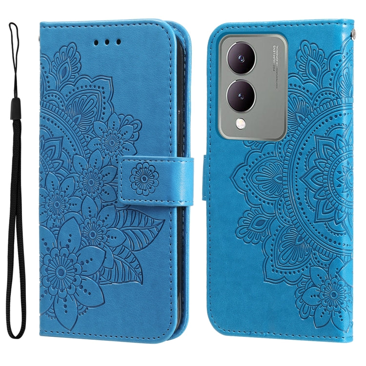 เคสโทรศัพท์หนังลายนูนดอกไม้ 7 กลีบ, For vivo Y100 IDN / Y200e 5G Global, For vivo Y03 4G, For vivo Y200 / V29e Global, For vivo Y17s, For vivo Y36 4G / 5G Foreign, For vivo Y78 5G Foreign