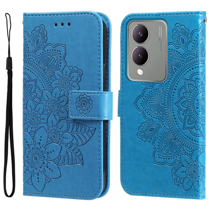 เคสโทรศัพท์หนังลายนูนดอกไม้ 7 กลีบ, For vivo Y100 IDN / Y200e 5G Global, For vivo Y03 4G, For vivo Y200 / V29e Global, For vivo Y17s, For vivo Y36 4G / 5G Foreign, For vivo Y78 5G Foreign