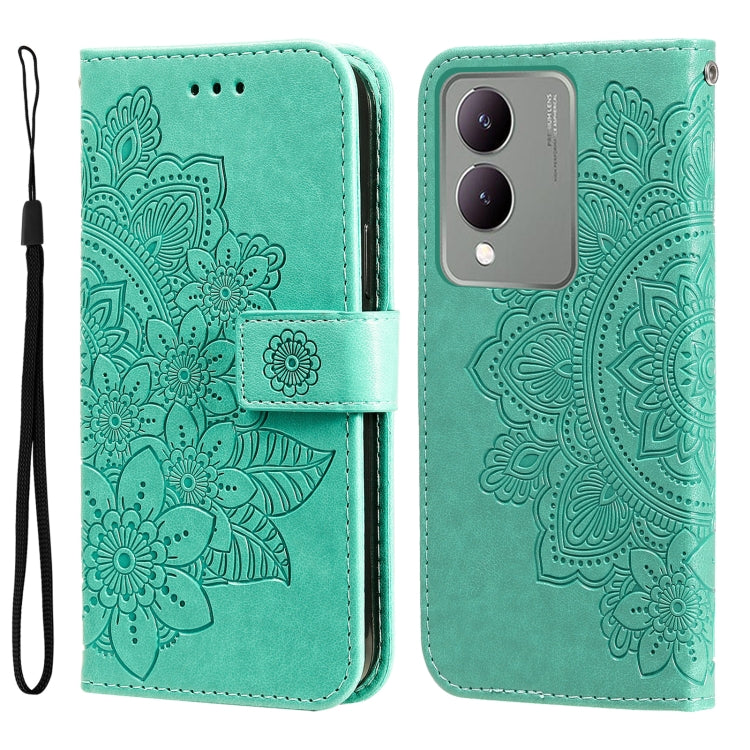 เคสโทรศัพท์หนังลายนูนดอกไม้ 7 กลีบ, For vivo Y100 IDN / Y200e 5G Global, For vivo Y03 4G, For vivo Y200 / V29e Global, For vivo Y17s, For vivo Y36 4G / 5G Foreign, For vivo Y78 5G Foreign