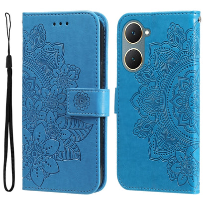 เคสโทรศัพท์หนังลายนูนดอกไม้ 7 กลีบ, For vivo Y100 IDN / Y200e 5G Global, For vivo Y03 4G, For vivo Y200 / V29e Global, For vivo Y17s, For vivo Y36 4G / 5G Foreign, For vivo Y78 5G Foreign