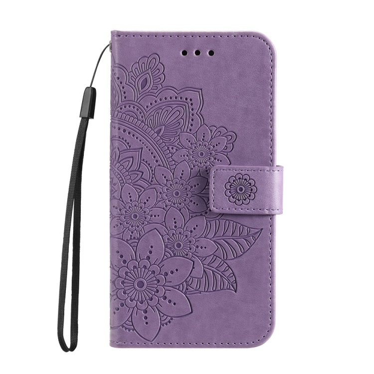 เคสโทรศัพท์หนังลายนูนดอกไม้ 7 กลีบ, For vivo Y100 IDN / Y200e 5G Global, For vivo Y03 4G, For vivo Y200 / V29e Global, For vivo Y17s, For vivo Y36 4G / 5G Foreign, For vivo Y78 5G Foreign