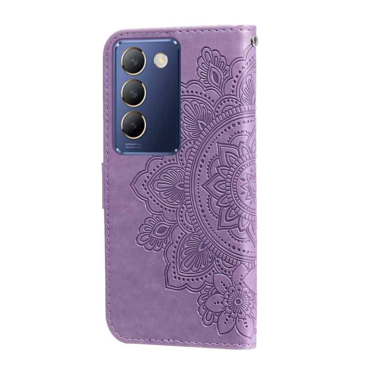 เคสโทรศัพท์หนังลายนูนดอกไม้ 7 กลีบ, For vivo Y100 IDN / Y200e 5G Global, For vivo Y03 4G, For vivo Y200 / V29e Global, For vivo Y17s, For vivo Y36 4G / 5G Foreign, For vivo Y78 5G Foreign