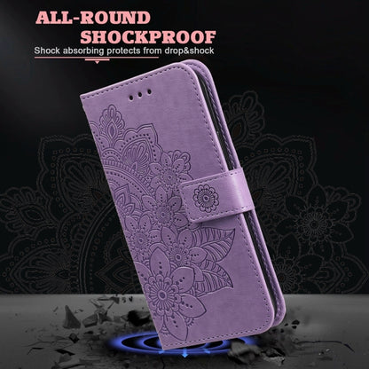 เคสโทรศัพท์หนังลายนูนดอกไม้ 7 กลีบ, For vivo Y100 IDN / Y200e 5G Global, For vivo Y03 4G, For vivo Y200 / V29e Global, For vivo Y17s, For vivo Y36 4G / 5G Foreign, For vivo Y78 5G Foreign