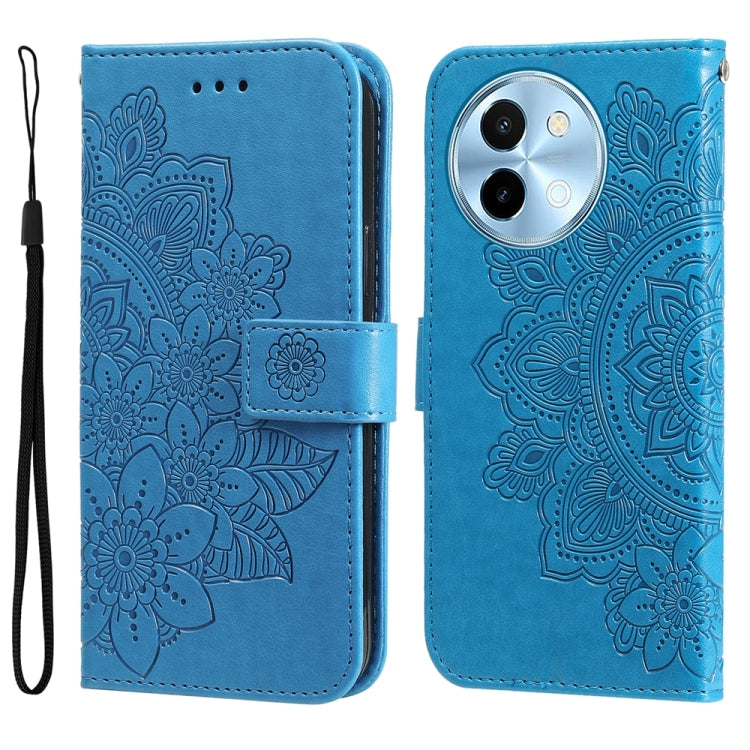 เคสโทรศัพท์หนังลายนูนดอกไม้ 7 กลีบ, For vivo S20 Pro, For vivo Y19s, For vivo X200, For vivo X200 Pro mini, For vivo X200 Pro, For vivo V40 Lite 4G / 5G IDN, For vivo Y300 Pro, For vivo Y28 4G Global, For vivo Y38 5G / T3x 5G Global