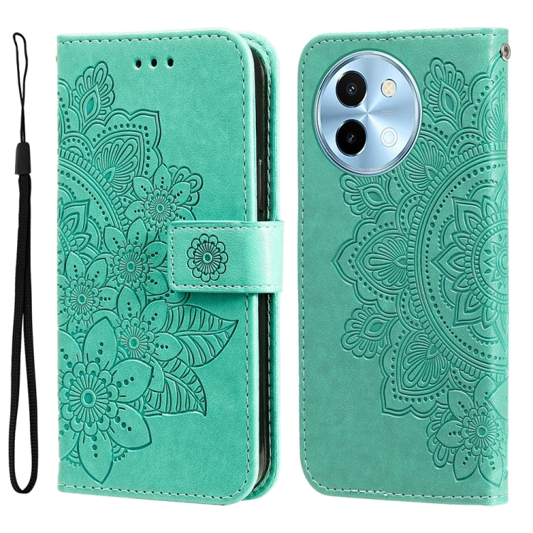 เคสโทรศัพท์หนังลายนูนดอกไม้ 7 กลีบ, For vivo S20 Pro, For vivo Y19s, For vivo X200, For vivo X200 Pro mini, For vivo X200 Pro, For vivo V40 Lite 4G / 5G IDN, For vivo Y300 Pro, For vivo Y28 4G Global, For vivo Y38 5G / T3x 5G Global